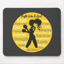 Childhood Cancer Fight Like A Girl Warrior Collage Mousepad