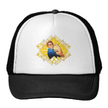 Childhood Cancer Fight Rosie The Riveter Mesh Hat