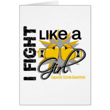 Childhood Cancer I Fight Like A Girl 13.1 Greeting Cards