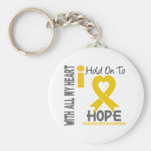 Childhood Cancer I Hold On To Hope Keychain