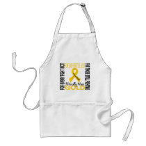 Childhood Cancer I Proudly Wear Gold 2 Apron