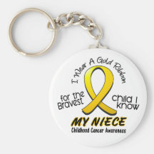 Childhood Cancer I Wear Gold Ribbon For My Niece Key Chain