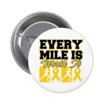 Childhood Cancer Mens Every Mile is Worth It Button