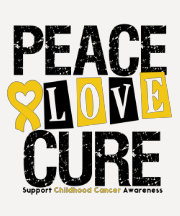 Childhood Cancer Peace Love Cure Shirts