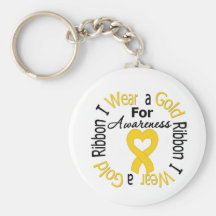 Childhood Cancer Ribbon For Awareness Keychain