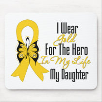 Childhood Cancer Ribbon My Hero My Daughter Mouse Pads