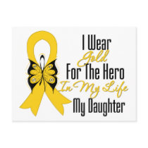 Childhood Cancer Ribbon My Hero My Daughter Postcards