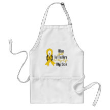 Childhood Cancer Ribbon My Hero My Son Apron