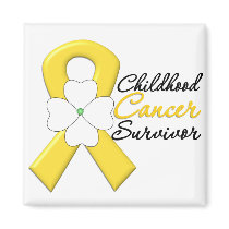 Childhood Cancer Survivor Flower Ribbon Magnets