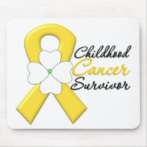 Childhood Cancer Survivor Flower Ribbon Mouse Pad