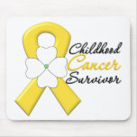 Childhood Cancer Survivor Flower Ribbon mousepads