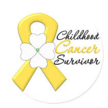 Childhood Cancer Survivor Flower Ribbon Sticker