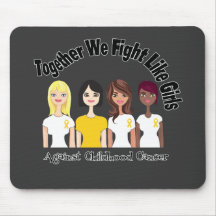 Childhood Cancer Together We Fight Like Girls Mousemat