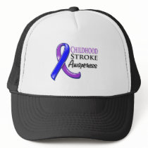 Childhood Stroke Awareness Ribbon Mesh Hats