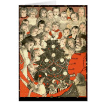 Children and Santa, a vintage Christmas Greeting Cards