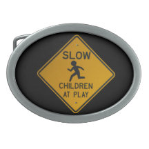 CHILDREN AT PLAY BELT BUCKLES