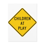 Children at Play Highway Sign postcards