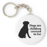 Children in Dog Fur Key Chain
