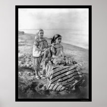 Children on a Beach in Tunis, Tunisia 1920 Print