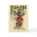 "Children on Sleds" Christmas Card