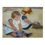 Children on The Beach, Mary Cassatt Post Card
