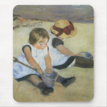 Children Playing on the Beach by Mary Cassatt Mousepads