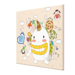 Children playing with monster gallery wrapped canvas