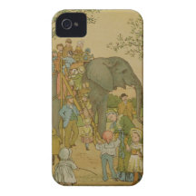 Children Riding on the Elephant (litho) iPhone 4 Case-Mate Cases