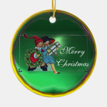 CHILDREN WITH CHRISTMAS GIFTS ORNAMENT