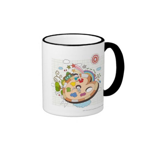 Children with paintbrushes coffee mug