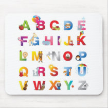 Childrens alphabet mouse mat