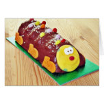 Childrens Chocolate Cake In Caterpillar Shape cards