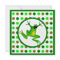 Children's Frog and Green Polka Dots Birthday