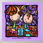 Childrens Stylist Hair Salon Art PURPLE Print