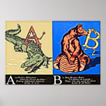Children's Vintage Letter A and B ABC's Poster