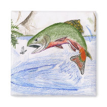 Children's Winning Artwork: brook trout Fridge Magnet