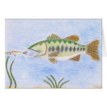 Children's Winning Artwork: largemouth bass Greeting Cards