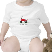 Child's Red Tractor T-Shirt: Customise Age