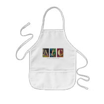 Child's White ATC Apron - Artists Trading Cards