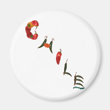Chile Chilli Peppers Fridge Magnet