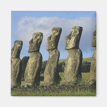 Chile, Easter Island, Rapa Nui, Ahu Akivi Fridge Magnets