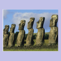 Chile, Easter Island, Rapa Nui, Ahu Akivi postcards