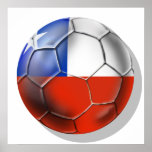 Chile LA Roja Chilean Soccer Ball flag of Chile posters