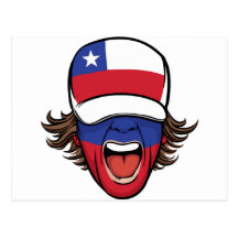 Chile sports fan postcard