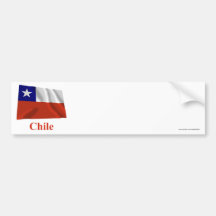 Chile Waving Flag with Name Bumper Sticker