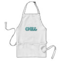 Chill Blue Icy Letters aprons