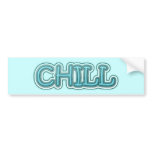 Chill Blue Icy Letters bumper stickers