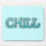 Chill Blue Icy Letters Mouse Pads