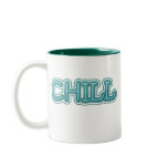 Chill Blue Icy Letters mugs
