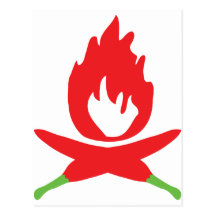 chilli fire icon post card